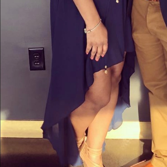 High-Low Navy Dress - Picture 3 of 3